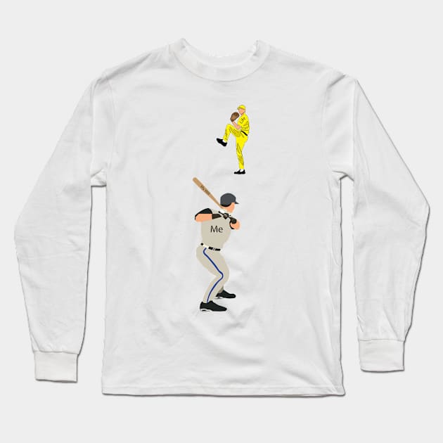 Life's Curveballs Long Sleeve T-Shirt by Angry Ninja Designs